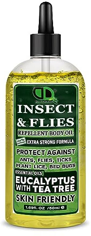 Insect Repellent with EUALYPTUS & Tea Tree Essential Oil (Repells Bugs Such as Flies, Ants, Wasps & Mosquitos Indoors in The Home) (50ml 50ml Clear Dropper)