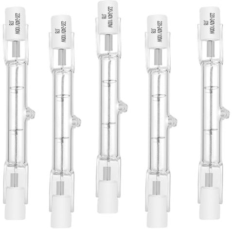 Dimmable Ampoule Eco halogène R7S 78mm,80W=100W, 230V 1000lm blanc chaud T3 J78 Projecteur Halogène Linéaire pour l’éclairage de paysage, sécurité, lampadaires (paquet de 5)