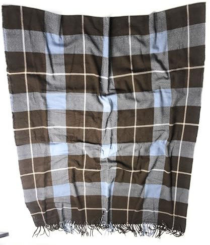 Joli châle écossais écossais à carreaux, bleu clair, L