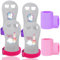 FINGER TEN Sporthandschuhe Kinder GymnastikHandschuhe Mädchen Jugend Reckhandschuhe Griffe Gymnastikgriffe 2 Paar mit Armbänder, Gymnastik Stangengriffe Handflächenschutz für Fitness (Lila + Rosa, M)