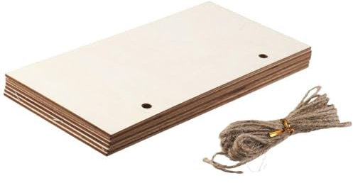 hobbyhub 6 cartelli rettangolari in legno vuoti con corda, cartello in legno da appendere incompiuto, striscioni in legno da appendere per porte e pareti