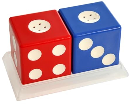 Set saliera e pepiera in acrilico a forma di dadi 9 x 5 cm