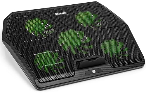 Duronic Laptop Cooling Pad LC4: Supporto di raffreddamento per laptop da 11-17.3 con velocità della ventola regolabile a 1400 RPM, 2 livelli di altezza, luci LED e RGB, per lavoro, studio e gioco