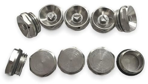Radiator Accessories,Towel Rail Radiators Universal Brackets Chrome,White,Black, Radiator Valves (5 PCS Blanking 5 PCS Air Vent Plugs 15mm (1/2inc))