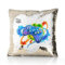 Hairyworm Personalised Cushion, Champagne, Silver, Blue, Red or Gold Squin Flip Square Cushion Customised with Initial/Name/Text, Blue Gaming Controller Design Print, Square Pillow