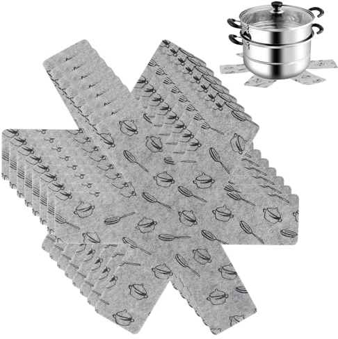 Juego de 8 Protectores de sartén de Fieltro, Protectores de ollas, separadores de ollas en Fieltro de 38 cm, Salvaguarda Tus ollas, Cuencos y Utensilios de Cocina, Posavasos de Fieltro.