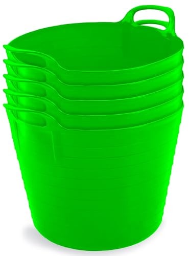 Neat. Neat Plastics - Flexi Tubs Pack of 5 - Lime Green, 42LLGREEN5