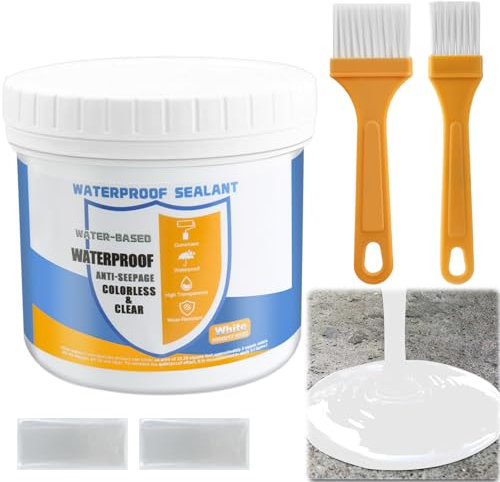 Revêtement imperméable, 500 g, blanc, émulsion de mastic étanche, avec brosse et gants pour salle de bain, toit, toilettes, carrelage, murs