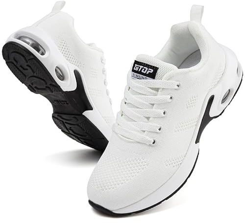 Womens Trainers Running Shoes Air Cushion Arch Support Sneakers Platform Trainers Ladies Walking Shoes Mesh Breathable Lightweight Sport Sneakers Outdoor Gym Athletic Tennis Jogging