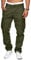 YAOHUOLE Pantalon Cargo Homme Pantalon De Travail Pantalon Baggy Homme Vert Armée XL