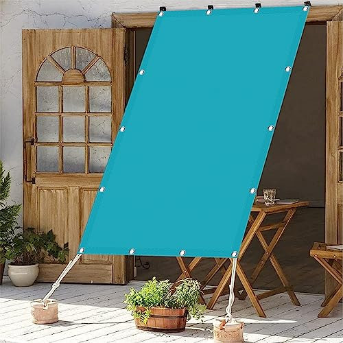 Grande tenda parasole rettangolare da giardino, 3,4 x 4,2 m, di alta qualità, traspirante, blu, per piscina, terrazza e balcone