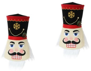 PRETYZOOM 2 STK Christbaumschmuck Nussknacker Christbaumspitze Im Freien Ornament Nussknacker-baumspitze Girlande Bogen Weihnachtsbaum Urlaub Gipfel Weihnachten Geäst Gold Plastik