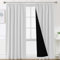 BellaHills 100% Rideaux Occultant 2 Panneaux Tenture,Double Rideaux Occultant et Thermique,pour Maison Salon et Chambre,140x260CM,Blanc Grisé