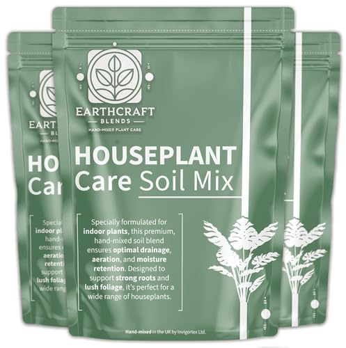Houseplant Soil Mix – Fast-Draining & Nutrient-Rich Potting Blend for Indoor Plants – Prevents Overwatering & Supports Root Growth – Ideal for Potted Ferns, Palms & Foliage Plants (1L-50L) (10 Litre)
