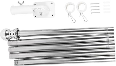 IMIKEYA 1Satz Fahnenmast mit Wandhalterung und Verstellbarem Flaggenhalter für Außenbereich Robustes und Rostfreies Material für Garten Terrasse und Hauswand