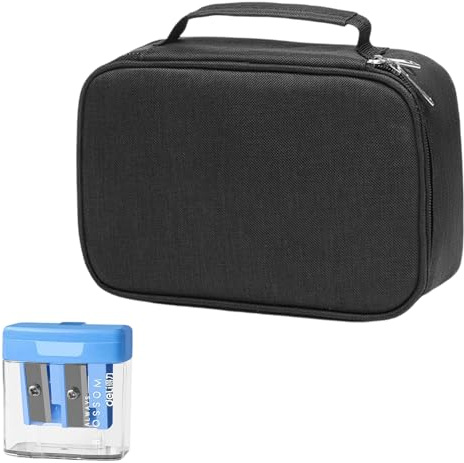 Anseom Federmäppchen, 72 Slots Große Kapazität Bleistift-Beutel mit einem Bleistiftspitzer Mäppchen Portable Abnehmbar Aufbewahrung Bleistifte Etui für Mädchen Jungen (Schwarz)
