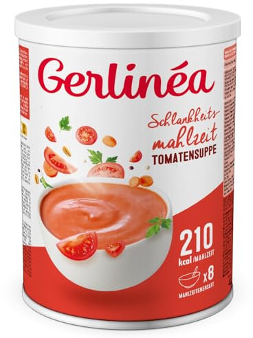 Gerlinéa Tomatensuppe Basilikum - Proteinreicher Mahlzeitenersatz - Trockensuppe - Schlankheitsmahlzeiten - enthält 8 Mahlzeiten
