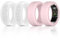 4 Pack Ring Protector Compatible with Ultrahuman Ring AIR Oura Ring Gen 4/3 Heritage/3 Horizon, Upgraded Anti-Scratch Elastic Cover for Working Out Women Men (Clear*2+Pink*2, S for 5-10)