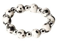 Purelei® Coast Ring – Elastischer Ring aus Dalmatiner-Jaspis & Edelstahl in Gold, Silber oder Roségold – Größen S/M & M/L – Stilvoll & anpassbar - Fidget - Anxiety (Silver, M-L)