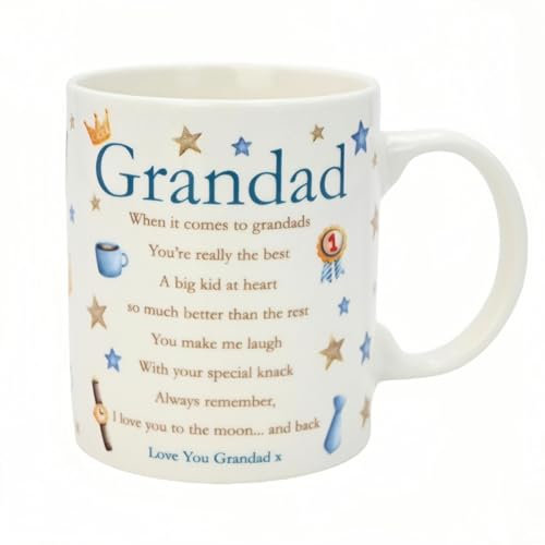 Grandad Gift Mug – Love You to The Moon and Back Poem Verse – Thoughtful Present for Birthday, Father’s Day – Sentimental Keepsake Cup