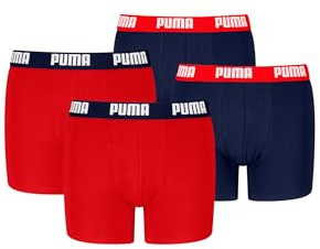 PUMA Boxershorts Jungen Kinder Unterhose Unterwäsche 4 er Pack, Farbe:Red/Blue, Bekleidung:152