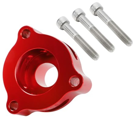WIKIBB Blow Off Valve Adapter BOV Adapter Compatible with Ford Fiesta/Mustang/Fusion/Edge/Escape/Transit/Bronco 1.5 1.6 2.0 2.3 2.7L More Models, Fit for EcoBoost Turbo - CNC Billet Aluminum Red