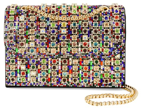 Bcautay Gold Rhinestone Golden Damen-Clutch-Geldbörse mit Strasssteinen, Silber Abendtasche für Damen für Cocktail, Abschlussball, Hochzeit, Party