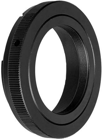 T2 Adapter Ring – 1 Set, aus Aluminium, Schwarz, kompatibel mit Canon EOS DSLR Kamera mit EF, EF-S Bajonett, T-Mount Adapterring