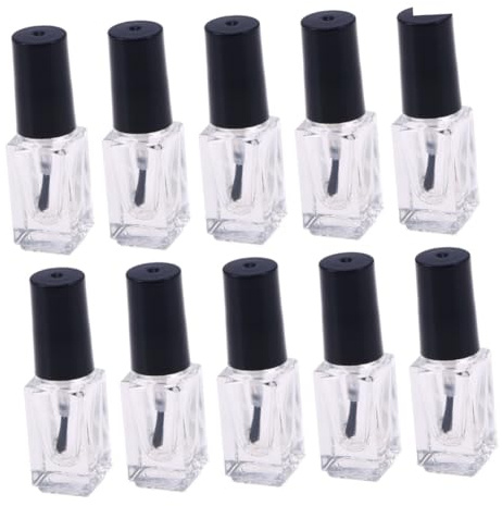 TOYZFRIENDY 20 Stück Teiliges Transparente Glas nagellackflaschen Quadratische Leere Fläschchen für DIY Nagellack Langlebig Bruchsicher zur Aufbewahrung Mischen von Nagellackfarben