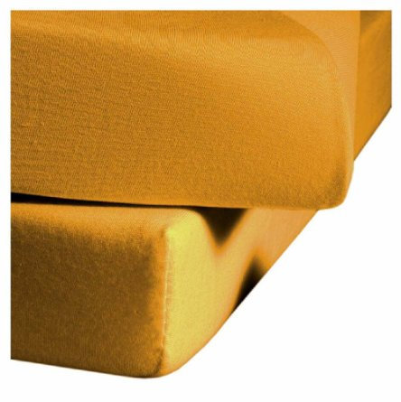 Fleuresse Jerseyspannlaken, sonnengelb, 90 x 220 - 100 x 220 cm