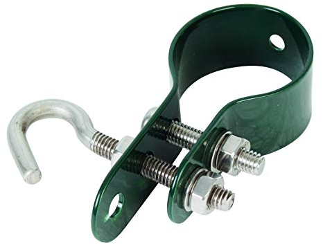 Alberts 655600 Schelle für Geflechtspannstäbe | verzinkt, grün kunststoffbeschichtet | Schellen-Ø 34 mm