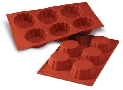 silikomart | SF035 Moule en Silicone pour BRIOCHETTE Monoportions, antiadhésif, 6 Monoportions, Lot de 1 Moule à gâteau, Ø 79 h 30 mm, Made in Italy