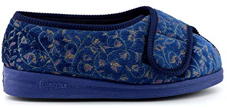 HELEN Superwide Velcro® Slipper - Blueberry Floral - Blueberry Floral - size UK Ladies Size 7