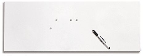 Eurographics Memo Board MB-WHITE3080 Magnet- und Schreibtafel aus Glas in weiß (inklusiv Stift + Magnete) White, 30x80cm