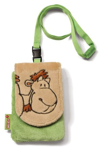 NICI 52051-700 - Handytasche aus Plüsch Motiv Kame, grün