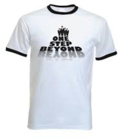 One Step Beyond Herren Ska T-Shirt (Größen S bis XXL) Gr. Large, weiß