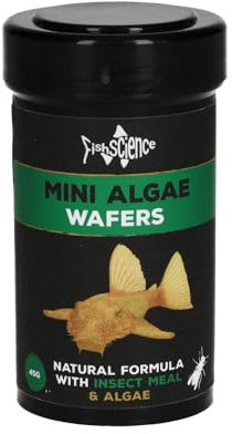 FishScience Mini Algae Wafers 45g | Fish Food for Ancistrus and Smaller Algae Eating Aquarium Fish | Tropical | Bristlenose Catfish | Plecostomus | Otocinclus