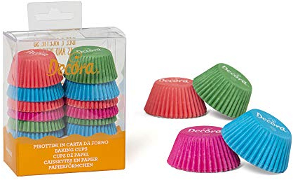 Decora COD. 0339916 Paquet 200 CAISSETTES Mini Muffin COLORÉES 32 X 22 MM, Rose