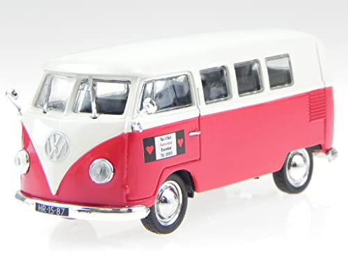 VW T1 Kombi Bus Bulli rot-weiss Modellauto 840216 Norev 1:43