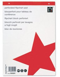 5 Star Flip Chart Paper Pads A1 (5 Pack) Recycled 40 Sheets Plain Unruled Perforated 2 Holes Punched Flipchart Paper