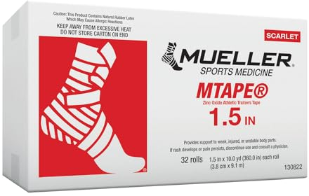 Mueller M-Tape, Sporttape, 3.8cm x 9.1m, rot, 32 Rollen