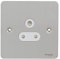 Schneider Electric Ultimate Flat Plate - Unswitched Single Power Socket, Round Pin, 5 A, GU3280WSS, Stainless Steel with White Insert