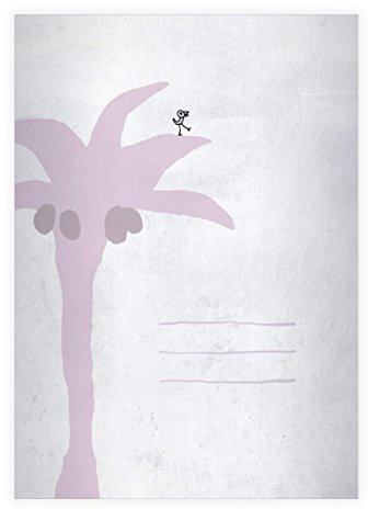 Kartenkaufrausch 8 Sommerliche Palmen DIN A5 Schulhefte, Schreibhefte mit Vögelchen Lineatur 9 (liniertes Heft)