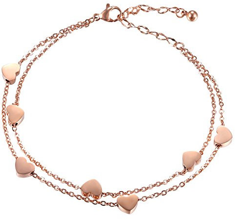 OIDEA Bracciale Braccialetto Donna Bracciale Acciaio Inox Cuore Oro Rosa
