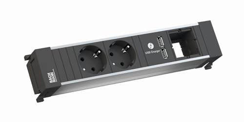 BACHMANN Power Frame 916.0514 2xSchuko 1xUSB Charg Mehrfachsteckdose 4057298018053