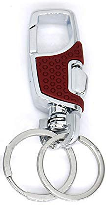 Techson Key Chain with Clip Hook and 2 Extra Detachable Rings, Zinc Alloy Heavy Duty Durable Car Key Chains for Men and Women