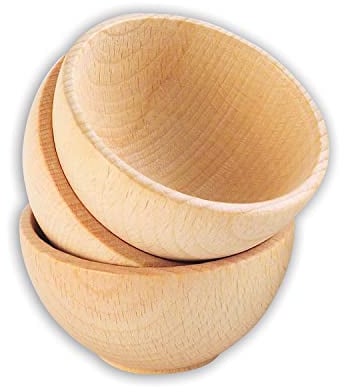 tickit Wooden Heuristic Bowls Set of 3 – Natural Beechwood Bowls for Sensory Play, Early Development, and Fine Motor Skills