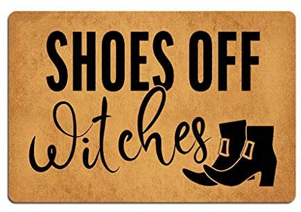 Eureya Shoes Off Witches Non-slip Door Mat Mud Dirt Trapper Mats Entrance Rug Shoes Scraper Floor Inside/Outside