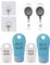 New 4 Silicone Refillable Travel Bottle Set 2 Sizes Hand Liquid Gel Extending Carabiner Clip and Multi Purpose Hook