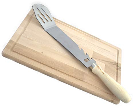 A. Weyck Tools Grill Machete mit Flaschenöffner Grillbesteck Grillzubehör Grillmachete BBQ Holz #456